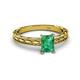 2 - Rachel Classic 7x5 mm Emerald Shape Emerald Solitaire Engagement Ring 