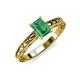 3 - Rachel Classic 7x5 mm Emerald Shape Emerald Solitaire Engagement Ring 