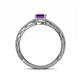 4 - Rachel Classic 7x5 mm Emerald Shape Amethyst Solitaire Engagement Ring 