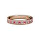 1 - Livia 2.00 mm Pink Tourmaline and Diamond Eternity Band 
