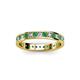2 - Livia 2.00 mm Emerald and Diamond Eternity Band 