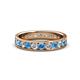 1 - Livia 3.00 mm Blue Topaz and Diamond Eternity Band 