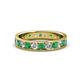 1 - Livia 3.00 mm Emerald and Diamond Eternity Band 