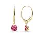 1 - Grania Pink Tourmaline (5mm) Solitaire Dangling Earrings 