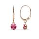 1 - Grania Pink Tourmaline (5mm) Solitaire Dangling Earrings 