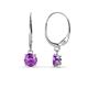 1 - Grania Amethyst (5mm) Solitaire Dangling Earrings 