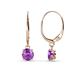 1 - Grania Amethyst (5mm) Solitaire Dangling Earrings 