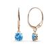 1 - Grania Blue Topaz (5mm) Solitaire Dangling Earrings 