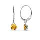 1 - Grania Citrine (5mm) Solitaire Dangling Earrings 