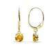 1 - Grania Citrine (5mm) Solitaire Dangling Earrings 