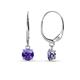 1 - Grania Iolite (5mm) Solitaire Dangling Earrings 