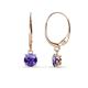 1 - Grania Iolite (5mm) Solitaire Dangling Earrings 
