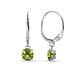 1 - Grania Peridot (5mm) Solitaire Dangling Earrings 