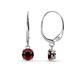 1 - Grania Red Garnet (5mm) Solitaire Dangling Earrings 