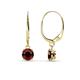 1 - Grania Red Garnet (5mm) Solitaire Dangling Earrings 