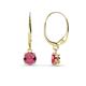 1 - Grania Rhodolite Garnet (5mm) Solitaire Dangling Earrings 