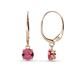 1 - Grania Rhodolite Garnet (5mm) Solitaire Dangling Earrings 