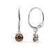 1 - Grania Smoky Quartz (5mm) Solitaire Dangling Earrings 
