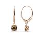 1 - Grania Smoky Quartz (5mm) Solitaire Dangling Earrings 