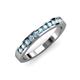4 - Kathiryn 2.00 mm Aquamarine 11 Stone Wedding Band 