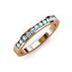 3 - Kathiryn 2.30 mm Aquamarine 11 Stone Wedding Band 