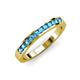 3 - Kathiryn 2.30 mm Blue Topaz 11 Stone Wedding Band 