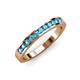 3 - Kathiryn 2.30 mm Blue Topaz 11 Stone Wedding Band 
