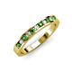 3 - Kathiryn 2.30 mm Green Garnet and Diamond 11 Stone Wedding Band 
