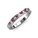 3 - Kathiryn 2.30 mm Rhodolite Garnet and Diamond 11 Stone Wedding Band 