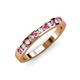 3 - Kathiryn 2.30 mm Pink Sapphire and Diamond 11 Stone Wedding Band 