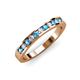 3 - Kathiryn 2.30 mm Blue Topaz and Diamond 11 Stone Wedding Band 