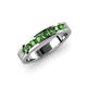 3 - Vanna 2.20 mm Green Garnet 9 Stone Wedding Band 