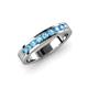 3 - Vanna 2.20 mm Blue Topaz 9 Stone Wedding Band 