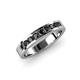 3 - Vanna 2.20 mm Black Diamond 9 Stone Wedding Band 