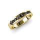 3 - Vanna 2.20 mm Black Diamond 9 Stone Wedding Band 
