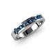 3 - Vanna 2.20 mm Blue Diamond 9 Stone Wedding Band 