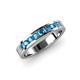 3 - Vanna 2.20 mm London Blue Topaz 9 Stone Wedding Band 