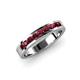 3 - Vanna 2.20 mm Ruby 9 Stone Wedding Band 