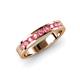 3 - Vanna 2.20 mm Pink Tourmaline 9 Stone Wedding Band 