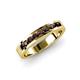 3 - Vanna 2.20 mm Red Garnet 9 Stone Wedding Band 