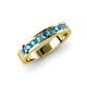 3 - Vanna 2.20 mm London Blue Topaz 9 Stone Wedding Band 