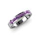 3 - Vanna 2.20 mm Amethyst 9 Stone Wedding Band 