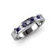 3 - Vanna 2.20 mm Blue Sapphire and Diamond 9 Stone Wedding Band 