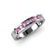 3 - Vanna 2.20 mm Pink Sapphire and Diamond 9 Stone Wedding Band 