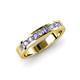 3 - Vanna 2.20 mm Tanzanite and Diamond 9 Stone Wedding Band 