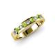 3 - Vanna 2.20 mm Peridot and Diamond 9 Stone Wedding Band 