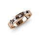 3 - Vanna 2.20 mm Red Garnet and Diamond 9 Stone Wedding Band 