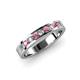 3 - Vanna 2.20 mm Rhodolite Garnet and Diamond 9 Stone Wedding Band 