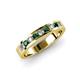 3 - Vanna 2.20 mm Emerald and Diamond 9 Stone Wedding Band 