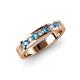 3 - Vanna 2.20 mm London Blue Topaz and Diamond 9 Stone Wedding Band 